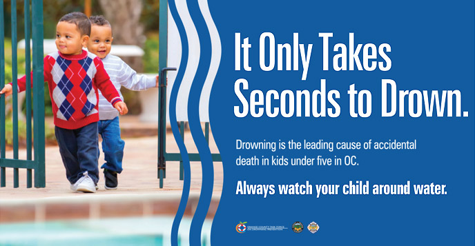 Poster image - It Only Takes Seconds to Drown.