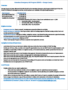 State Funding for Homelessness – HEAP & CESH