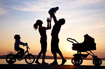 silhouette of a family