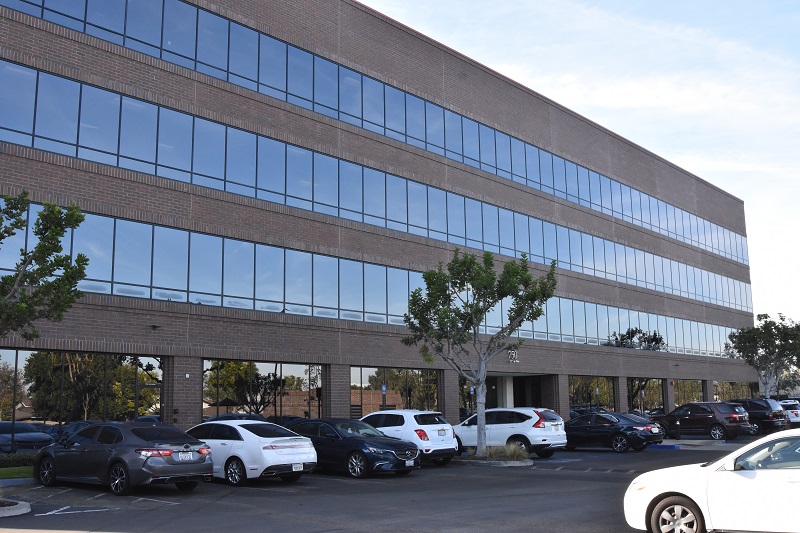 Backside of the Behavioral Health Training Center and parking lot