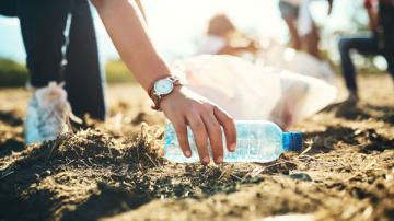 Water bottle watering ground