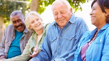 Older Adults Outside Collaborating