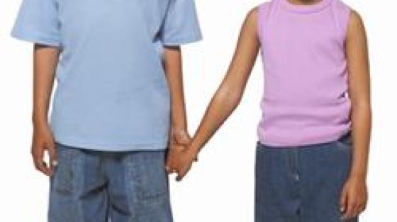 Two kids holding hands
