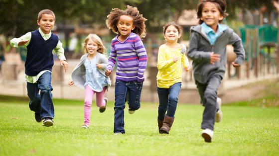 Children running