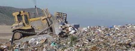 Landfill with trashtruck