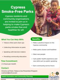 Cypress Smoke Free Parks Flyer Image