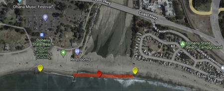Map of Dana Point Beach Closure