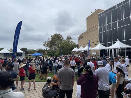 walk event with booths and crowd